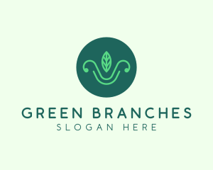 Green Organic Eco Leaf logo design