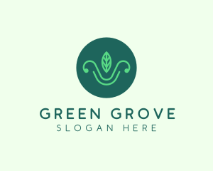 Green Organic Eco Leaf logo design