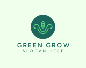 Green Organic Eco Leaf logo design