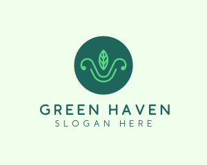 Green Organic Eco Leaf logo design