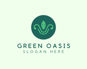 Green Organic Eco Leaf logo design