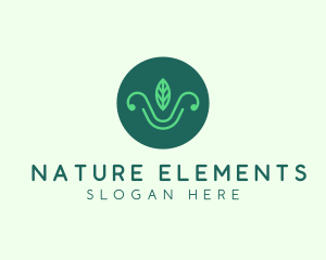 Green Organic Eco Leaf logo design