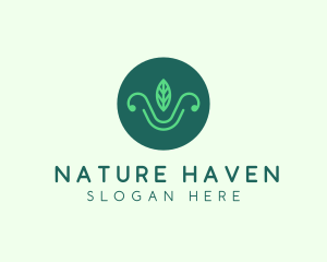 Green Organic Eco Leaf logo design