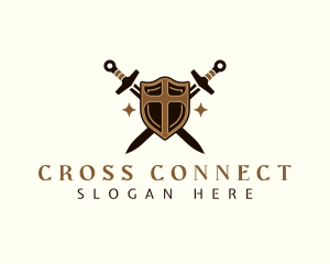 Cross Sword Shield logo design