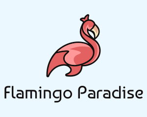 Perched Flamingo Wildlife logo design