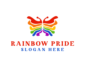 Rainbow Butterfly Paint logo design