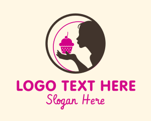 Pink Cupcake Dessert logo