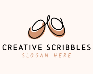 Ballet Shoes Doodle logo design