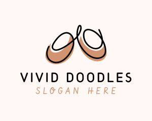 Ballet Shoes Doodle logo design