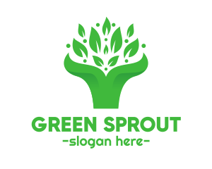 Green Leaf Bouquet  logo design