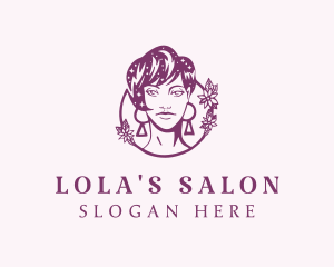 Purple Lady Hair Salon logo design