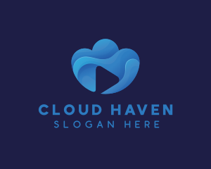 Cloud Video Media Play logo design