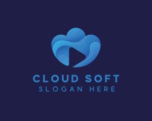 Cloud Video Media Play logo design