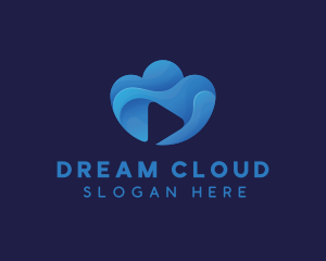 Cloud Video Media Play logo design