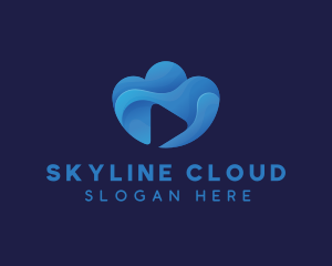 Cloud Video Media Play logo design