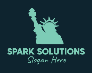 Green Statue of Liberty Logo