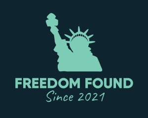 Green Statue of Liberty logo