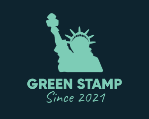 Green Statue of Liberty logo design