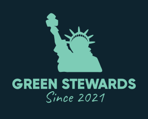 Green Statue of Liberty logo design