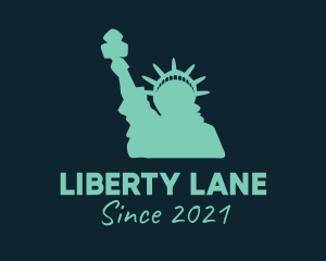 Green Statue of Liberty logo design