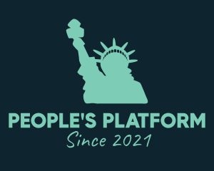 Green Statue of Liberty logo