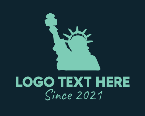 Historic - Green Statue of Liberty logo design