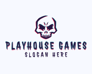 Game Skull Anaglyph logo design