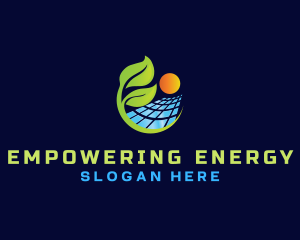 Solar Panel Leaf logo design