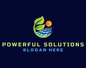 Solar Panel Leaf logo design