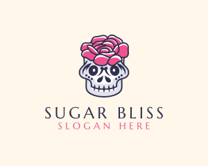 Flower Decor Skull logo design