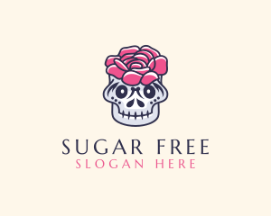 Flower Decor Skull logo design