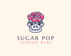 Flower Decor Skull logo design