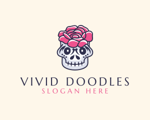 Flower Decor Skull logo design