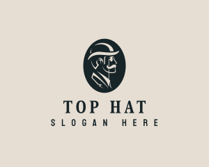 Gentleman Hat Monocle logo design