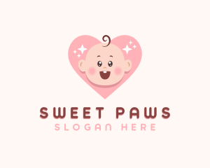 Cute Baby Heart logo design