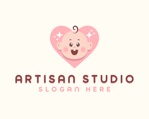 Cute Baby Heart logo design