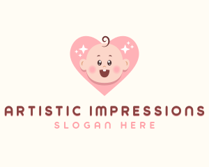 Cute Baby Heart logo design