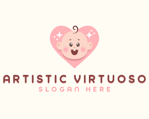 Cute Baby Heart logo design