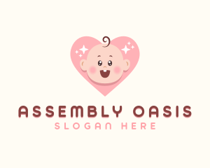 Cute Baby Heart logo design