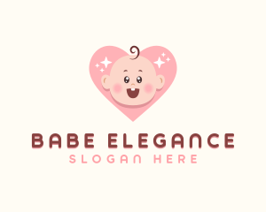 Cute Baby Heart logo design