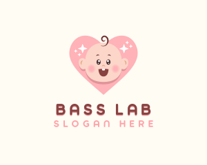 Cute Baby Heart logo design