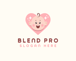 Cute Baby Heart logo design