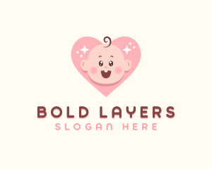 Cute Baby Heart logo design