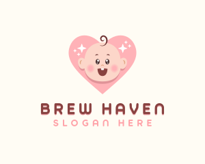 Cute Baby Heart logo design