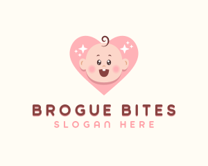 Cute Baby Heart logo design