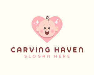 Cute Baby Heart logo design