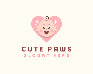 Cute Baby Heart logo design