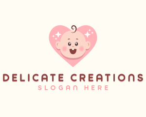 Cute Baby Heart logo design