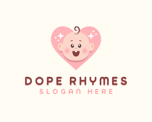 Cute Baby Heart logo design