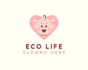 Cute Baby Heart logo design